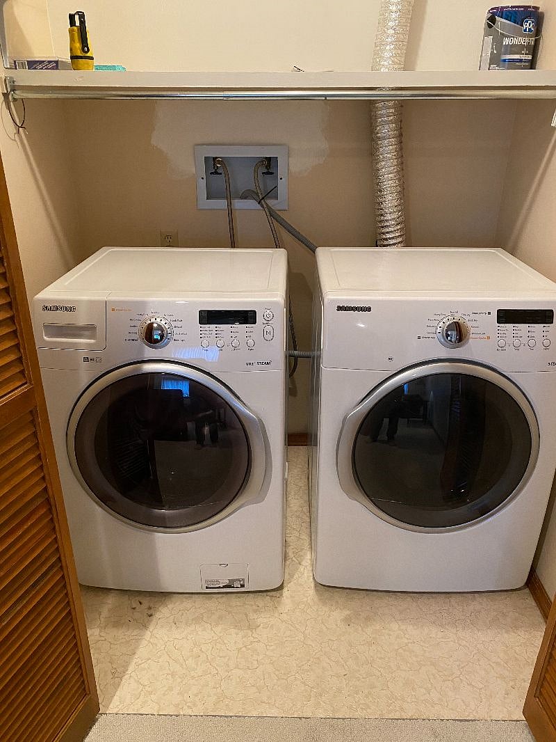 Washer and Dryer Located in the Finished Basement Area.