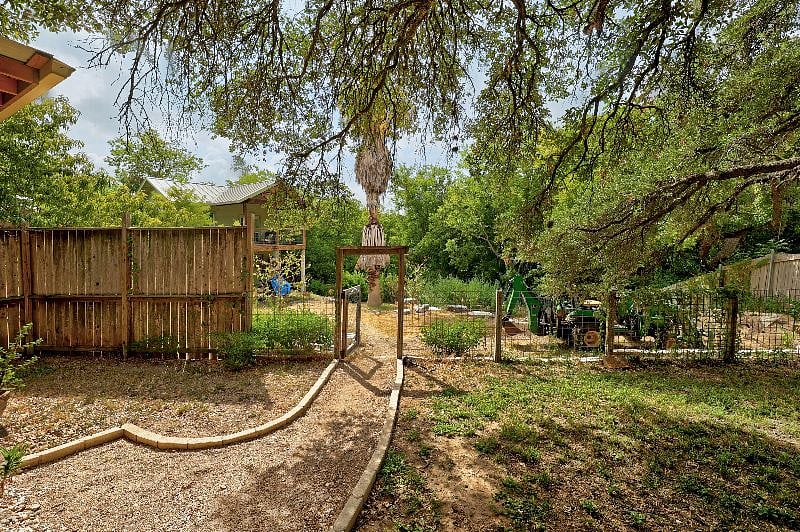 fenced backyard