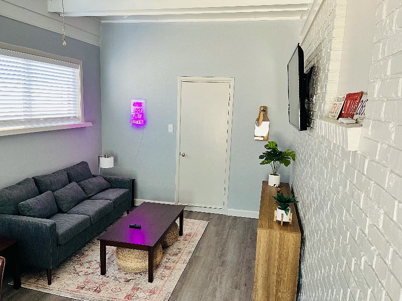 Additional living space stocked with games