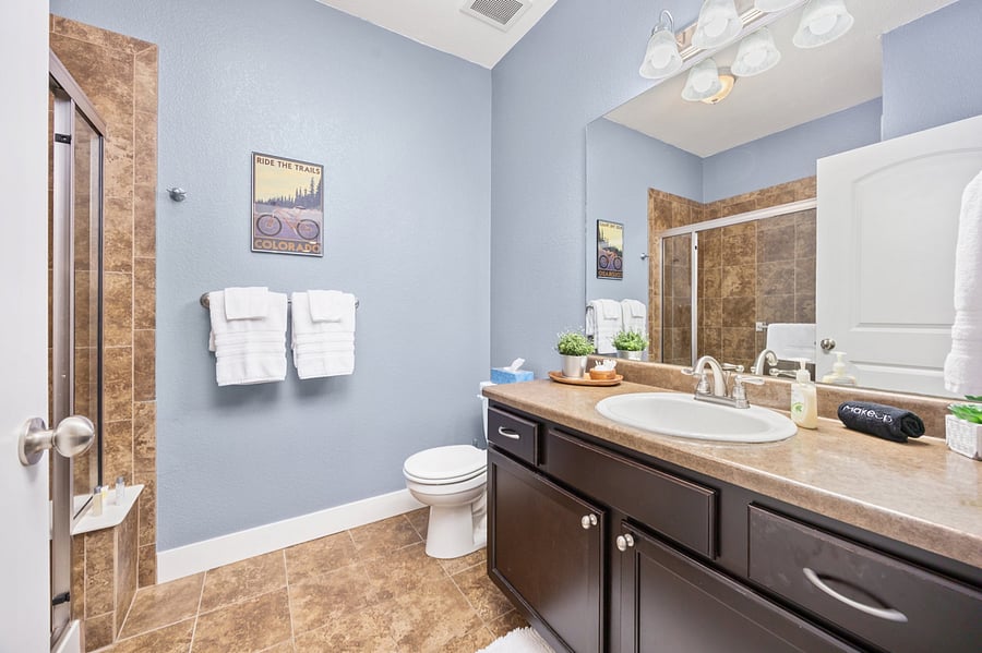 2nd bathroom featuring a beautiful walk-in large tiled shower