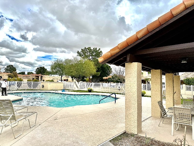 Heated community pool right across the street from the house