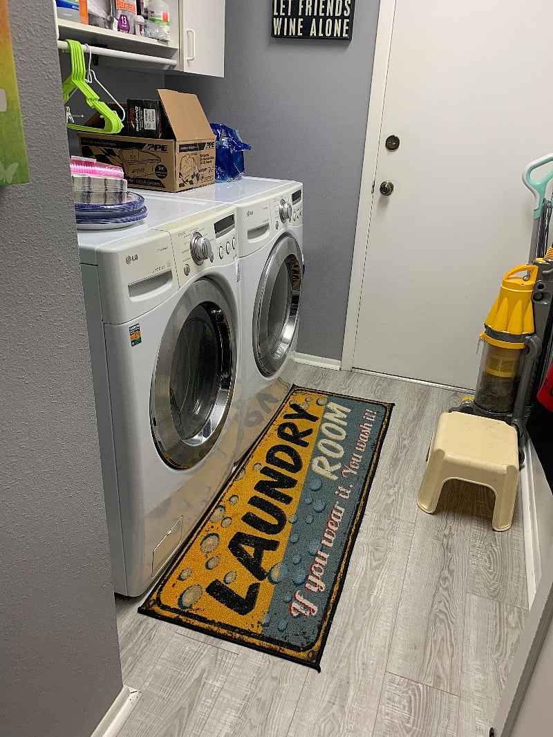 Laundry next to bathroom.
