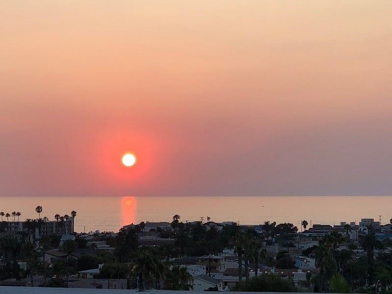 Sunset view from the primary bedroom
