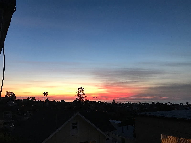 Sunset view from the deck