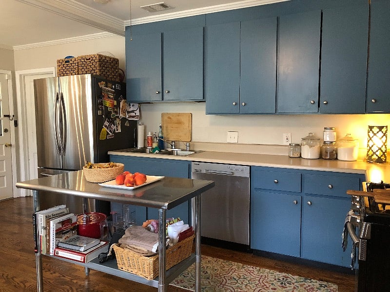 Shared kitchen includes refrigerator, dishwasher, and gas range and stove. 