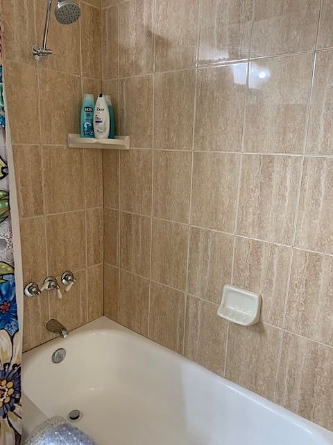 Shower in bathroom