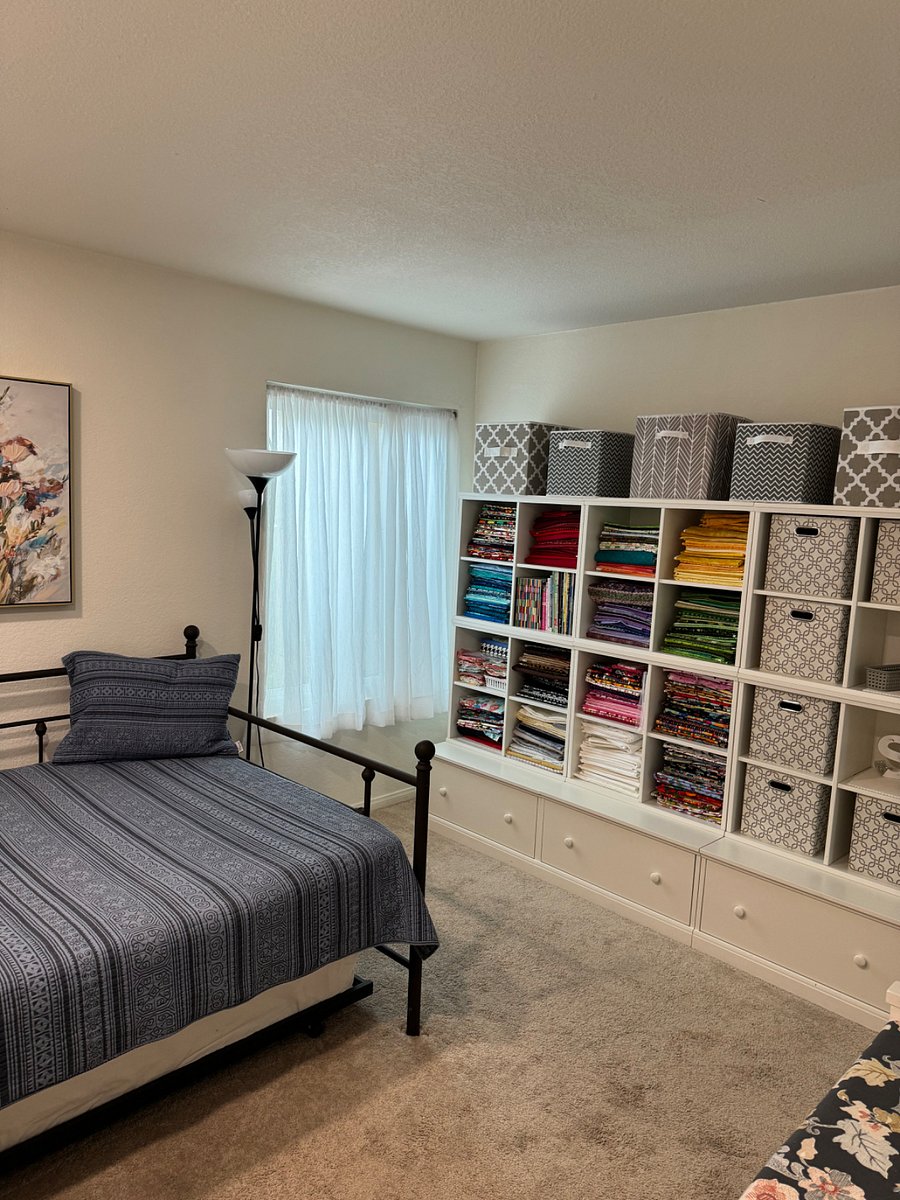 Bright bedroom with plenty of storage