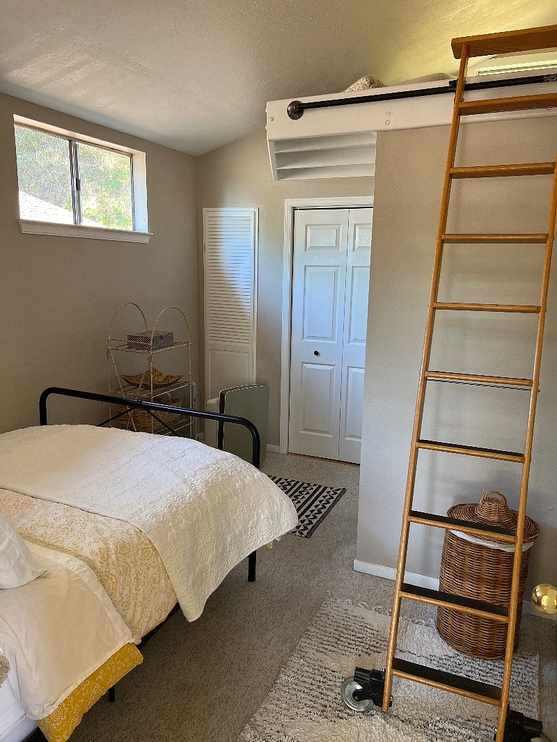 Main bedroom has loft for extra storage, guests, or reading nook. 