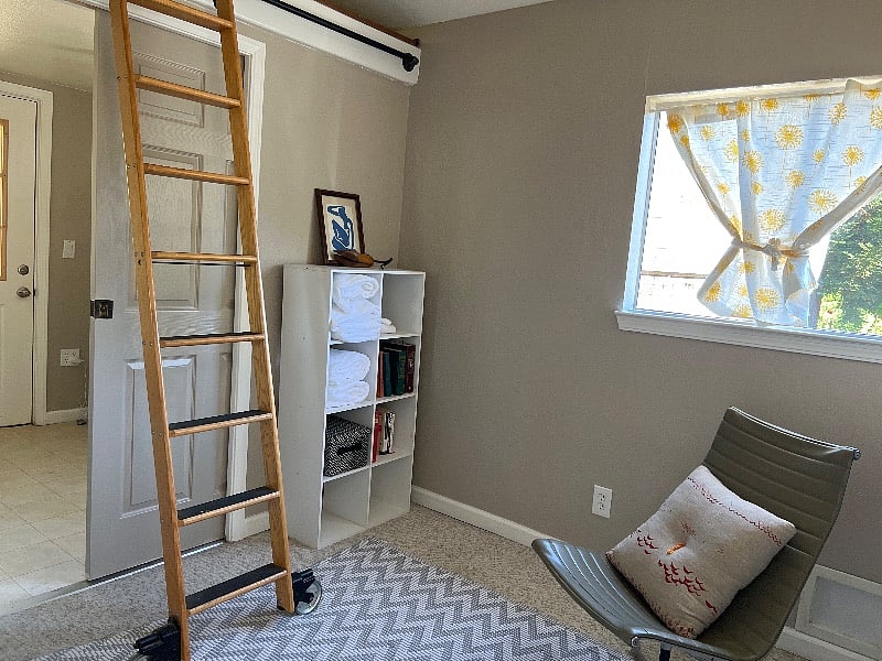 Second room is great as an office or craft room, or for a second bedroom using an air mattress. This room also features a loft. 
