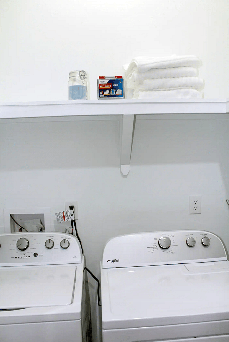 Washer, dryer, and fire extinguisher room
