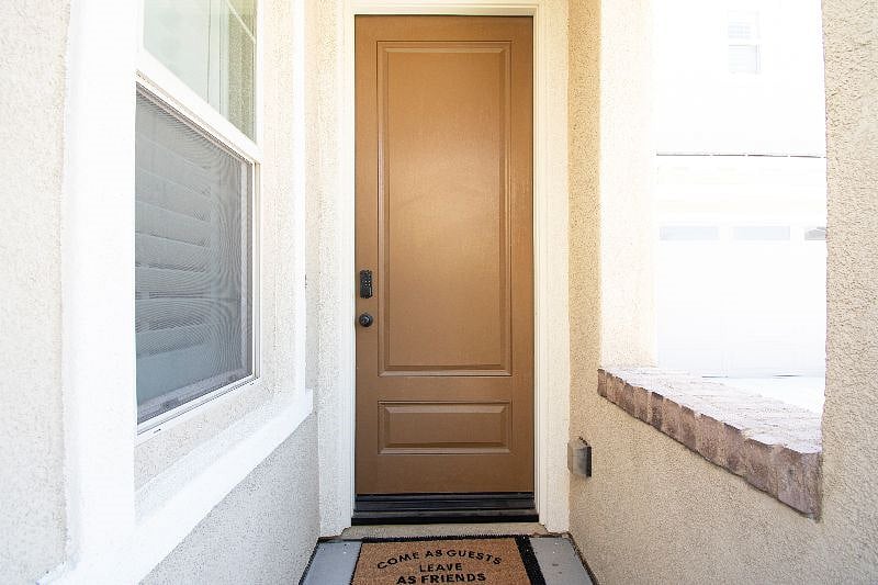 Door with keypad entry