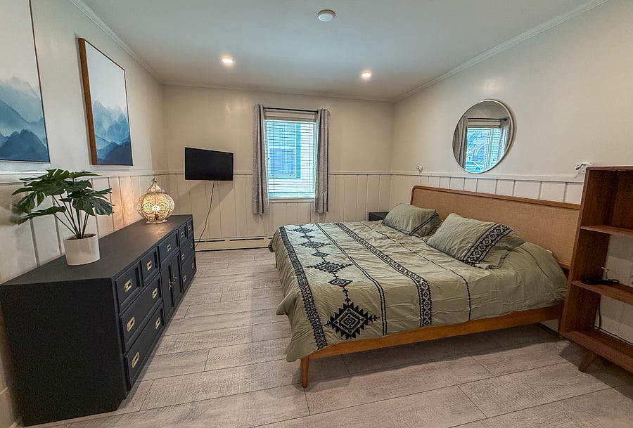Bedroom with King sized bed