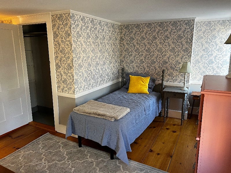 Bedroom has a large closet