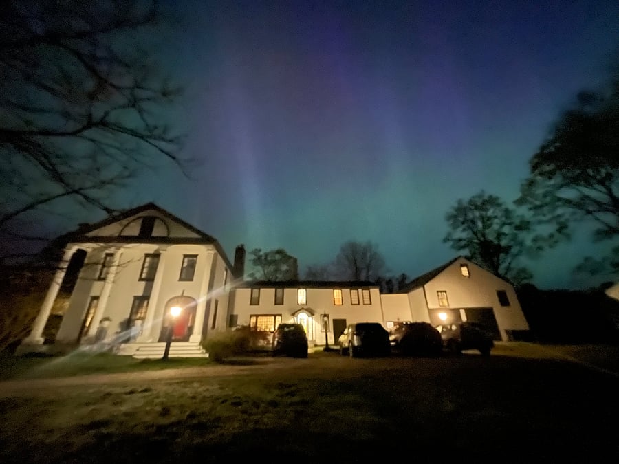 The Thacher-Goodale House under the Northern Lights