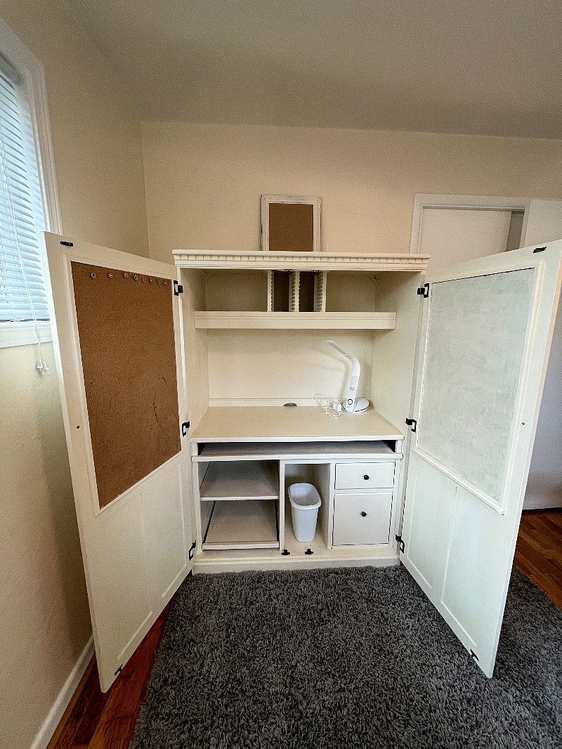 Desk that closes and looks like a dresser.