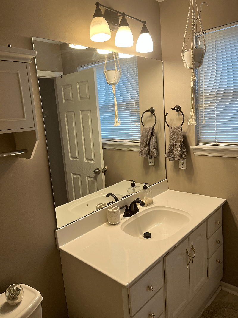 Master bedroom with bathroom