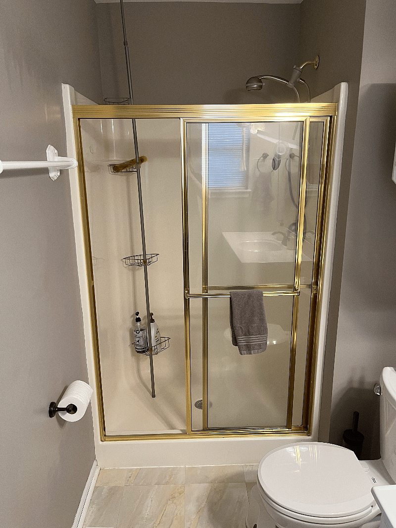 Shower in the master bathroom