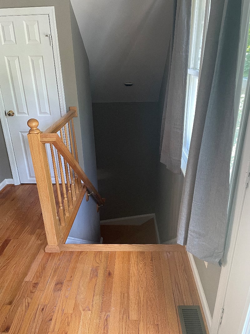 Stairway to garage entrance.