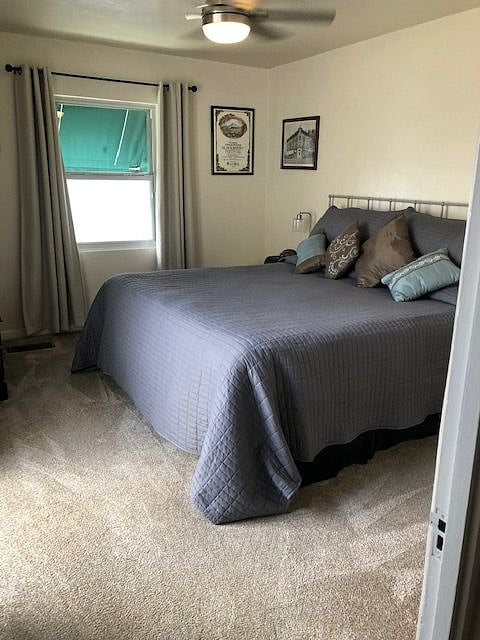 Back Bedroom with sliding-glass door to back patio.
