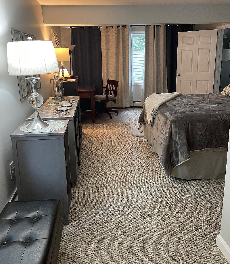 Bedroom with
Blackout drapes