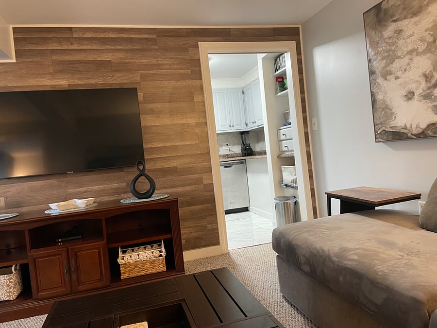 Entry into kitchen from living room.