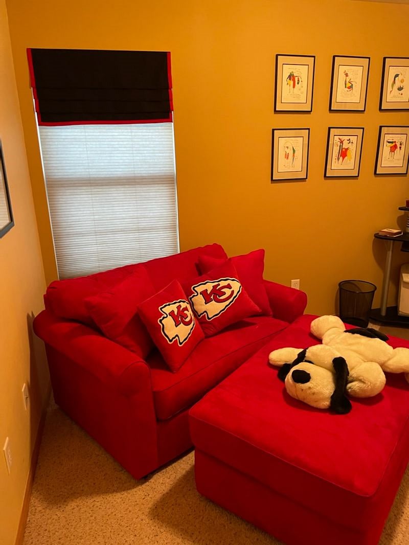 Bedroom (Red Chair is a Twin Bed)