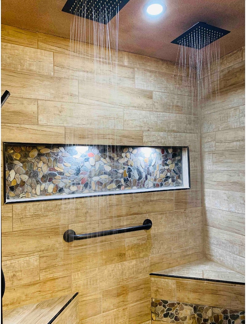 Double head rain fall shower
