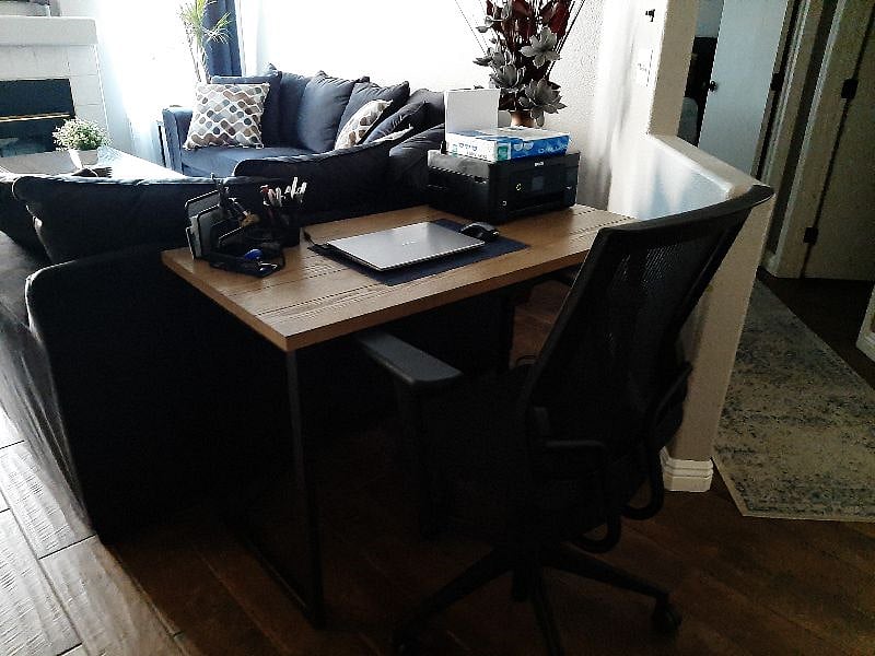 Computer desk with printer