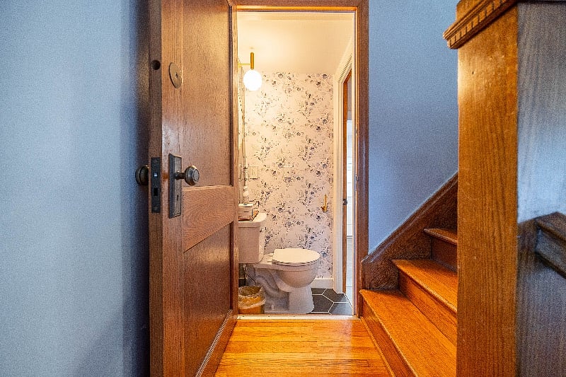 One of the smallest bathrooms you may ever encounterbut it sure comes in handy some times!