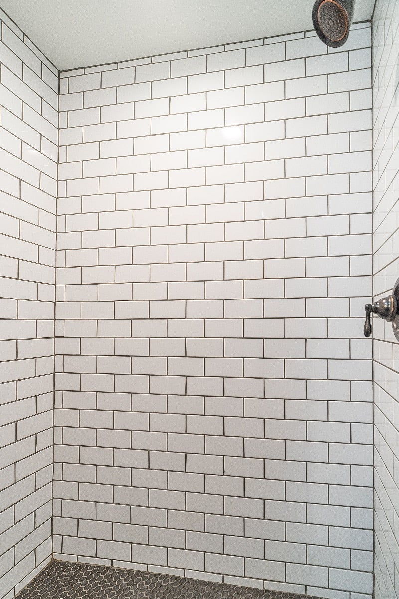 Master bathroom shower (shampoo, conditioner, and body wash are stocked). Niche available in the corner for your own shower essentials.