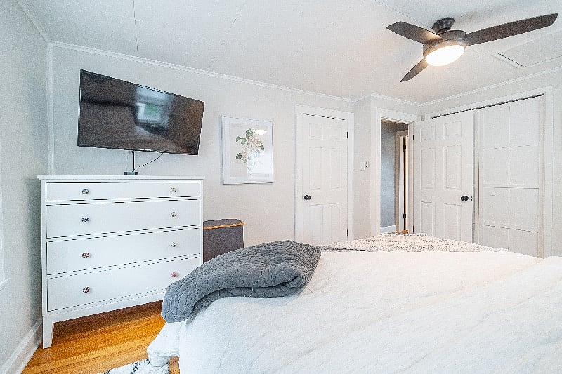Master bedroom with smart TV