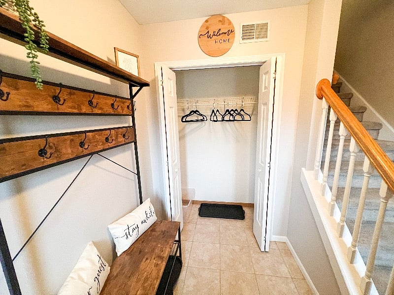 More places to hang your things in the closet or to place your shoes on the mat!