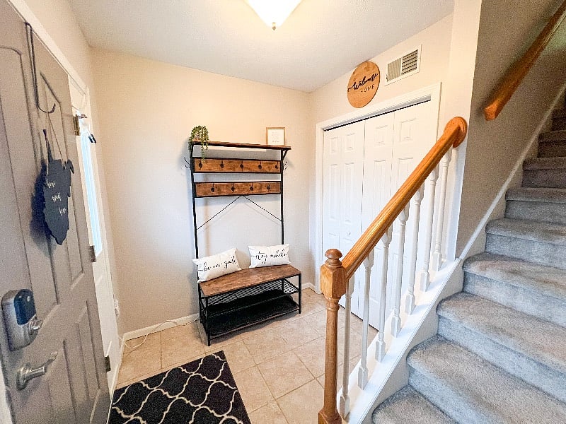 Make your way upstairs to access the kitchen, living room, & laundry on the first floor!