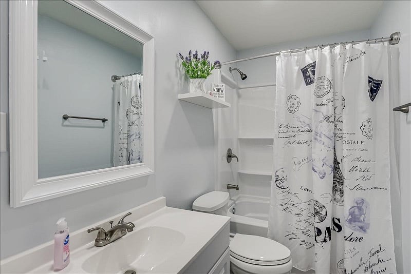 Attached master bathroom