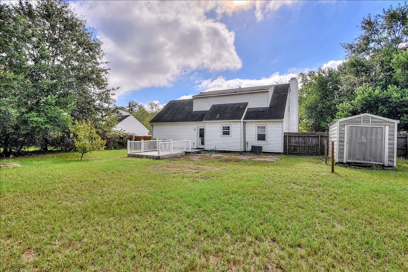 Large, fenced-in backyard