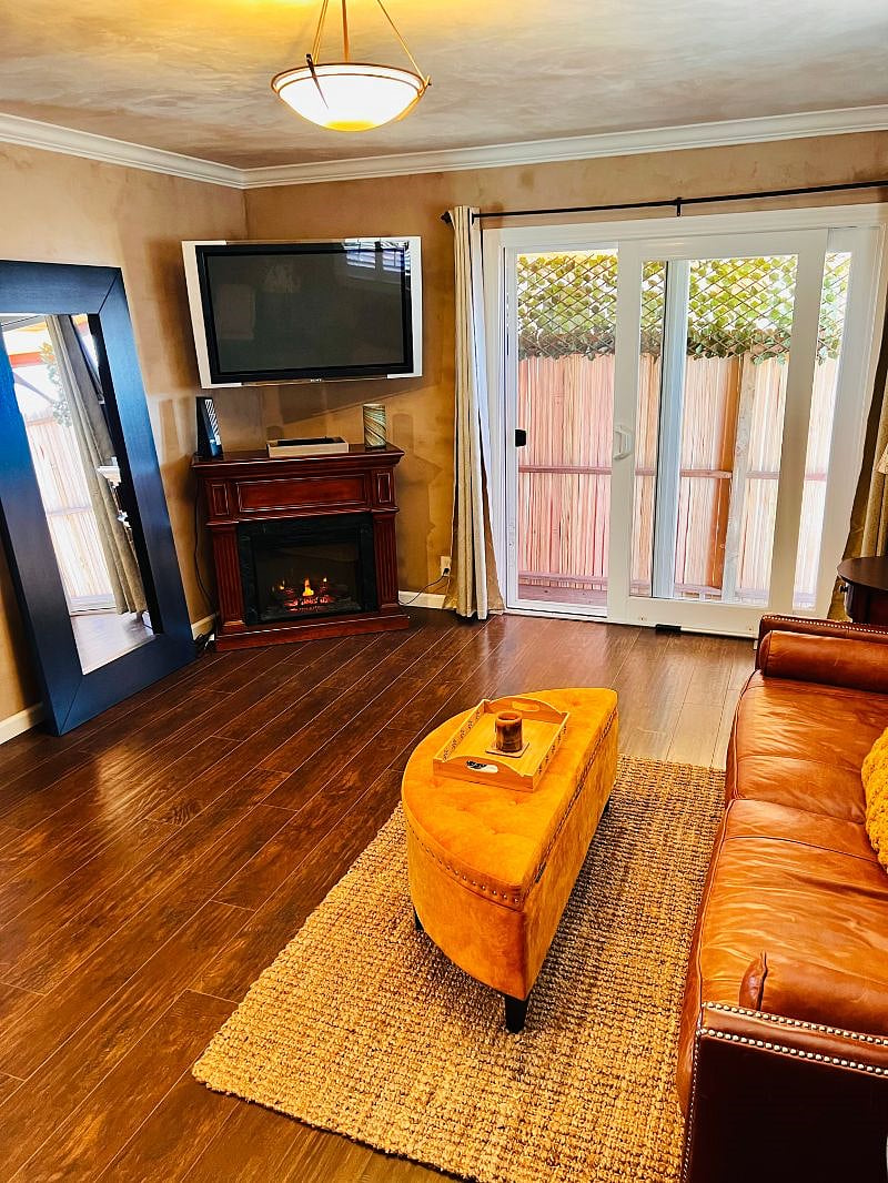 Warm up with your electric fireplace while you watch a movie on the Large TV with Roku - login to your subscriptions or use our included Netflix or Amazon prime