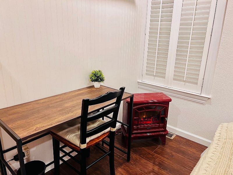 Large Flip down portable desk- easily moveable to living room if preferred
