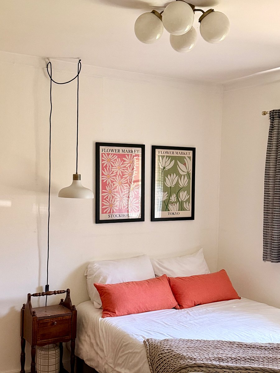 Guest Room - front yard facing, full bed with space under  for luggage storage, small closet, dresser, working piano (out of tune)