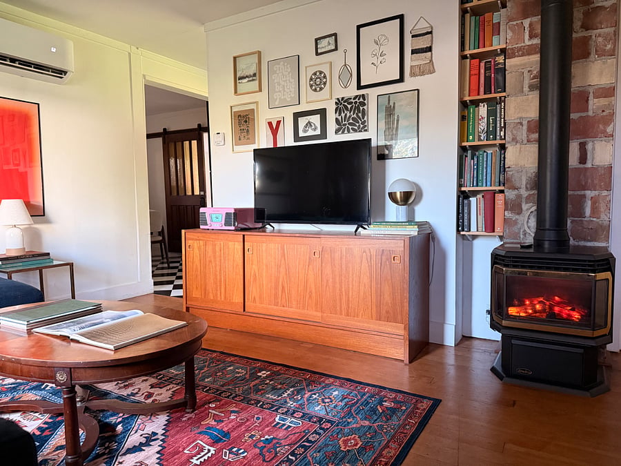 Living Room - fireplace is non-functional, but has led lights for ambiance