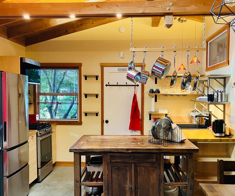 Spacious kitchen includes washer & dryer