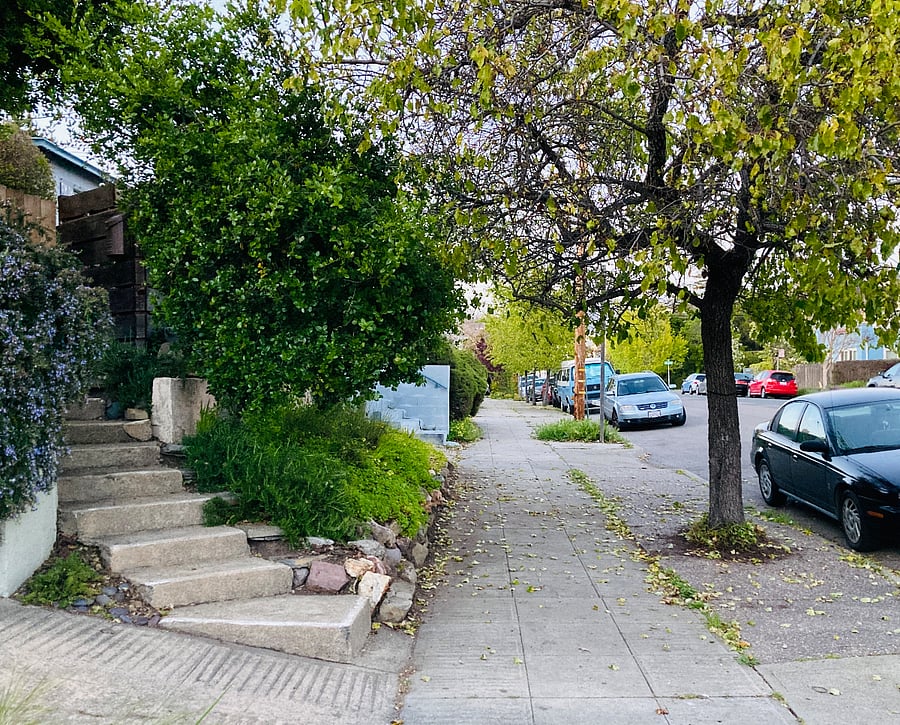 Sidewalk outside property