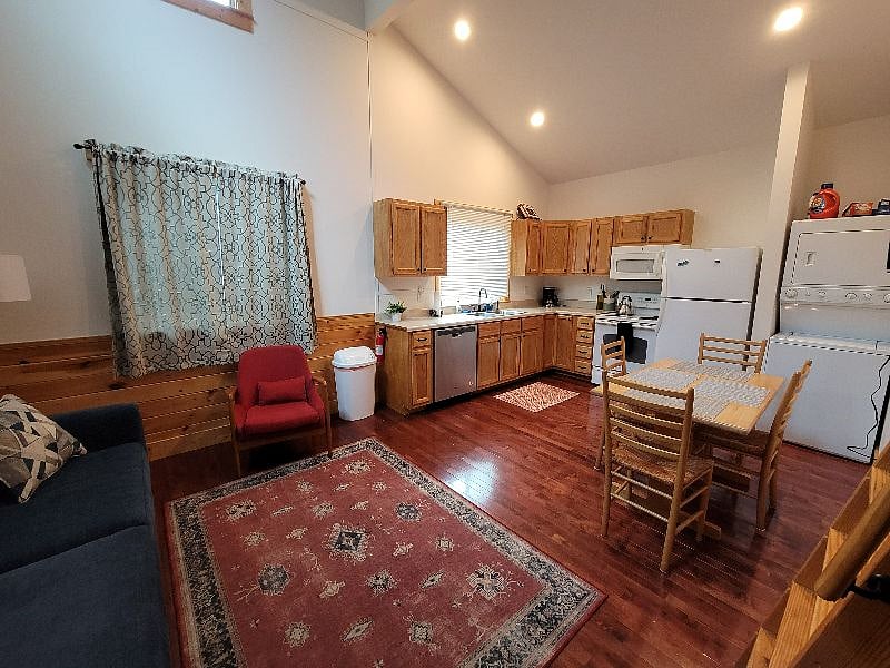 View from front door / desk area