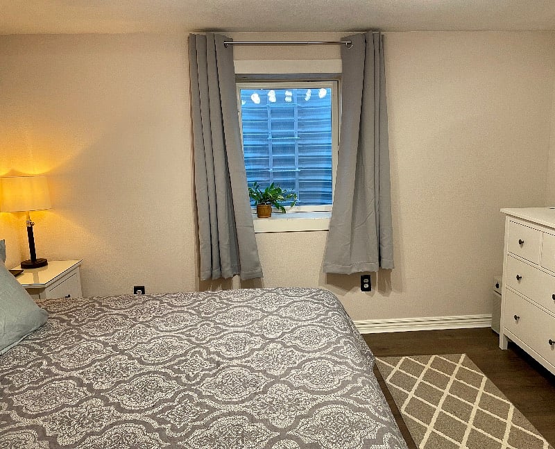 King bedroom: Large egress window for more light and emergency exit