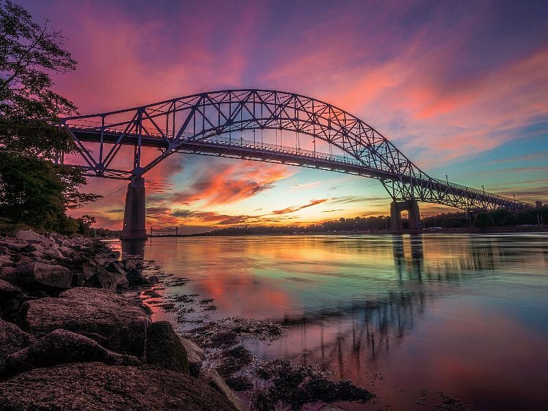 One of the many beautiful sunsets at Sagamore bridge