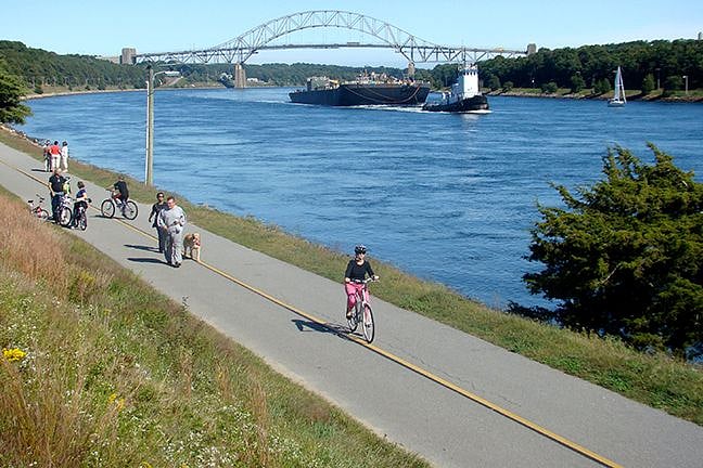 7.5 mile bike trail. Beach is 1 mile on bike trail