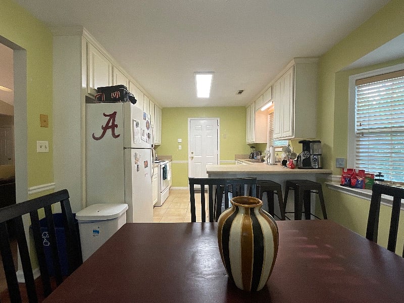 Fully stocked kitchen and spacious refrigerator/freezer.