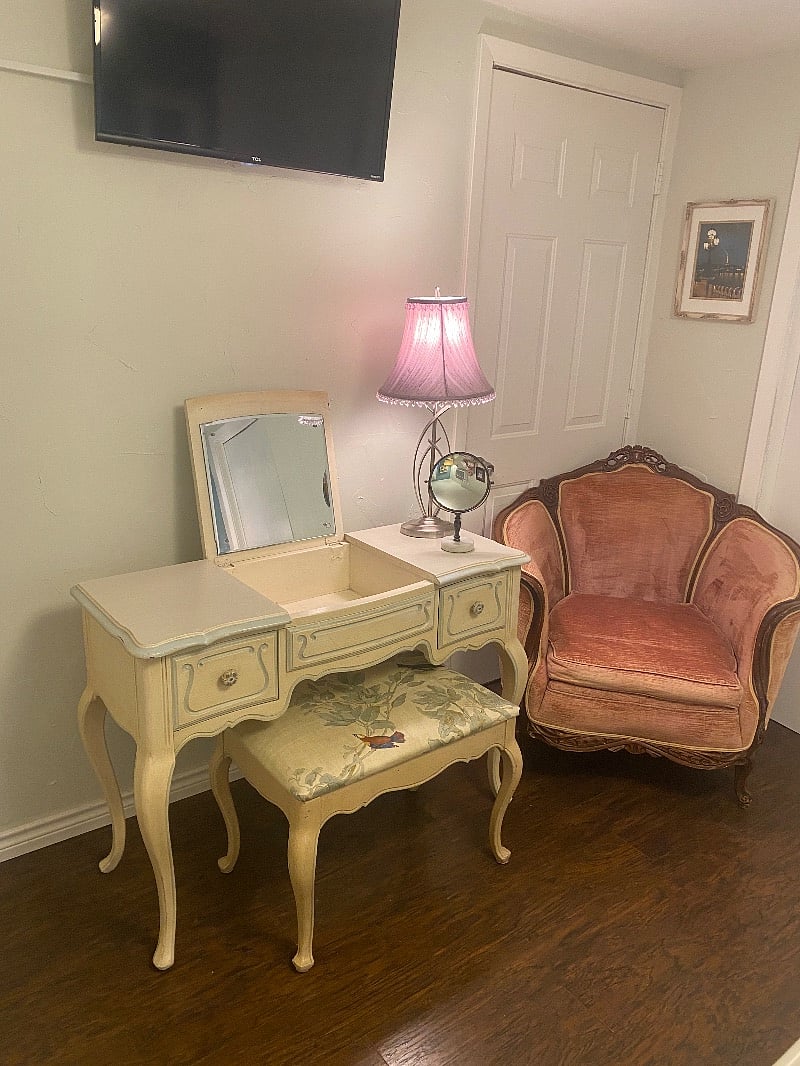 Vanity in bedroom