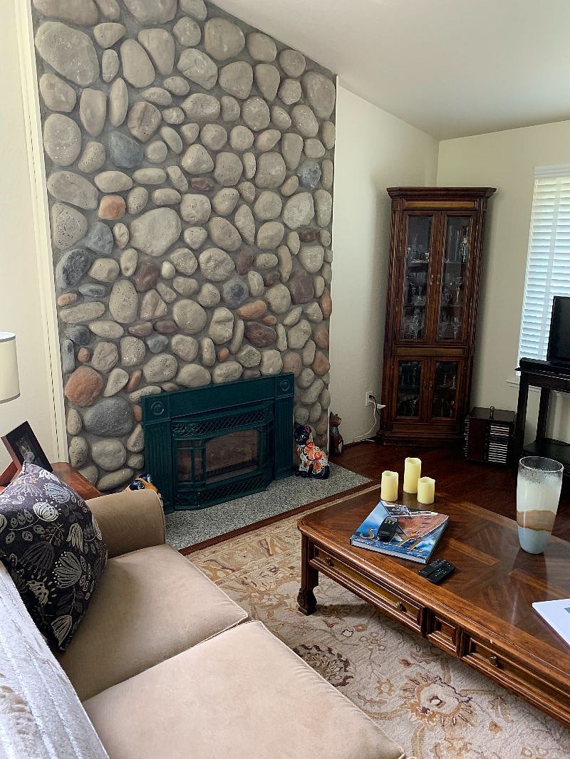 Living room gas fireplace