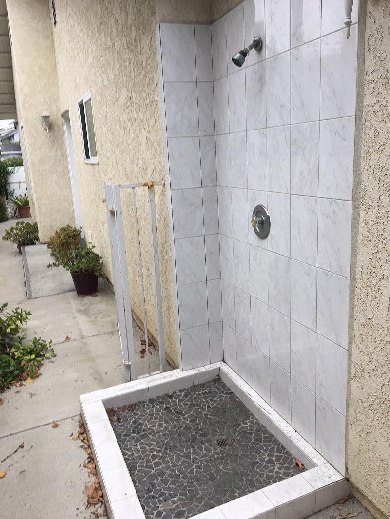 Outside shower.