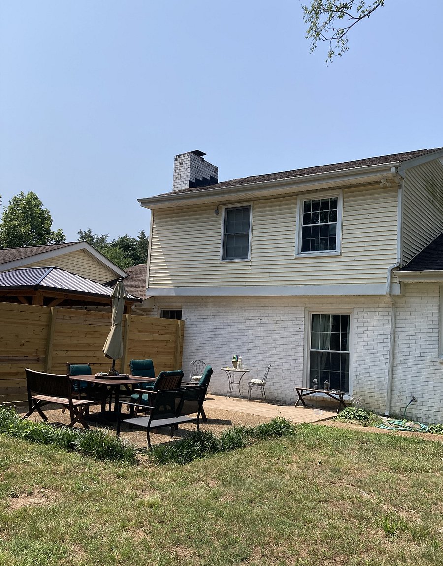 Backyard patio area